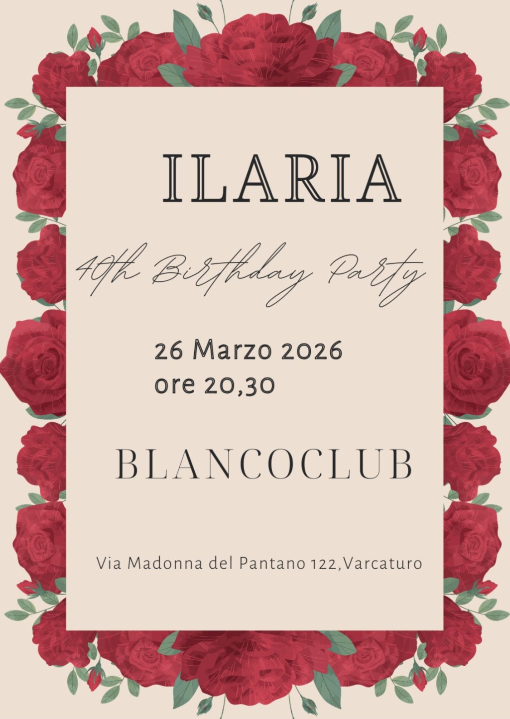 COMPLEANNO<br>40* ILARIA